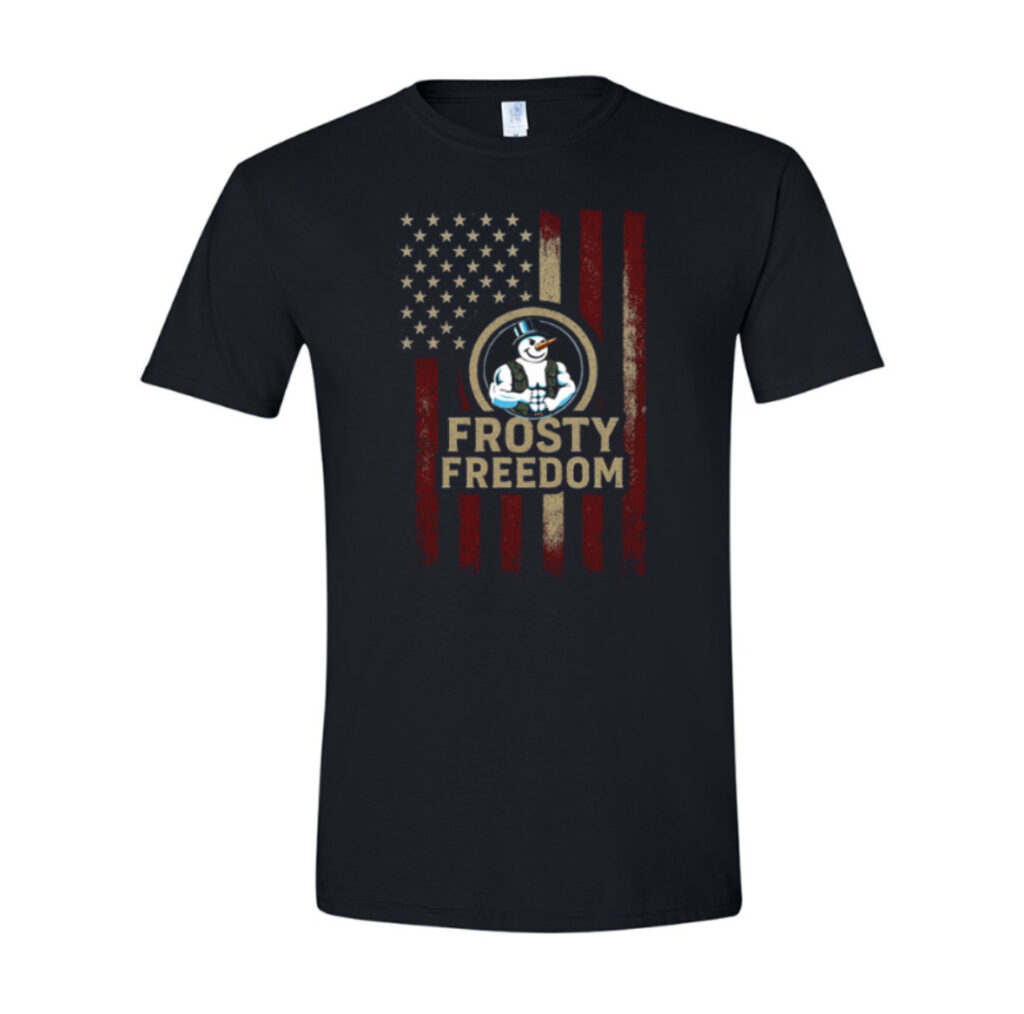 Frosty Freedom Distressed Flag T-Shirt