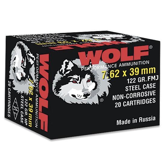 Wolf WPA Polyformance Rifle Ammunition 7.62x39mm 123 gr FMJ 2396 fps