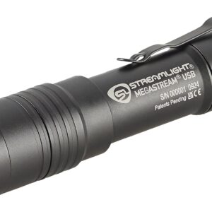 Streamlight MegaStream USB Flashlight 1800 Lumens Black with Rechargeable Battery and Holster