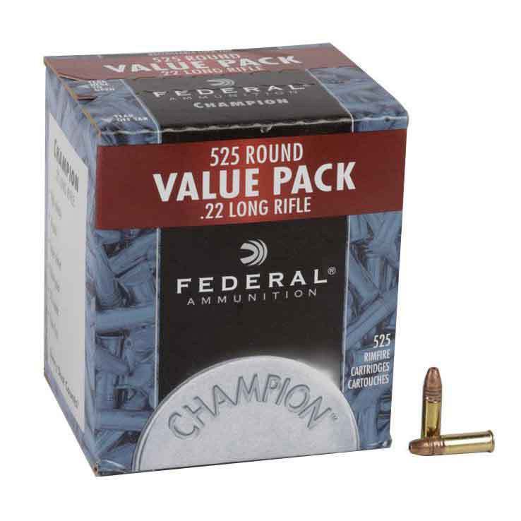 .22 LR Ammo by Federal Champion - 36gr LHP 525 ROUNDS