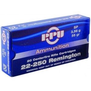 .22-250 Rem 55gr SP Ammo PPU