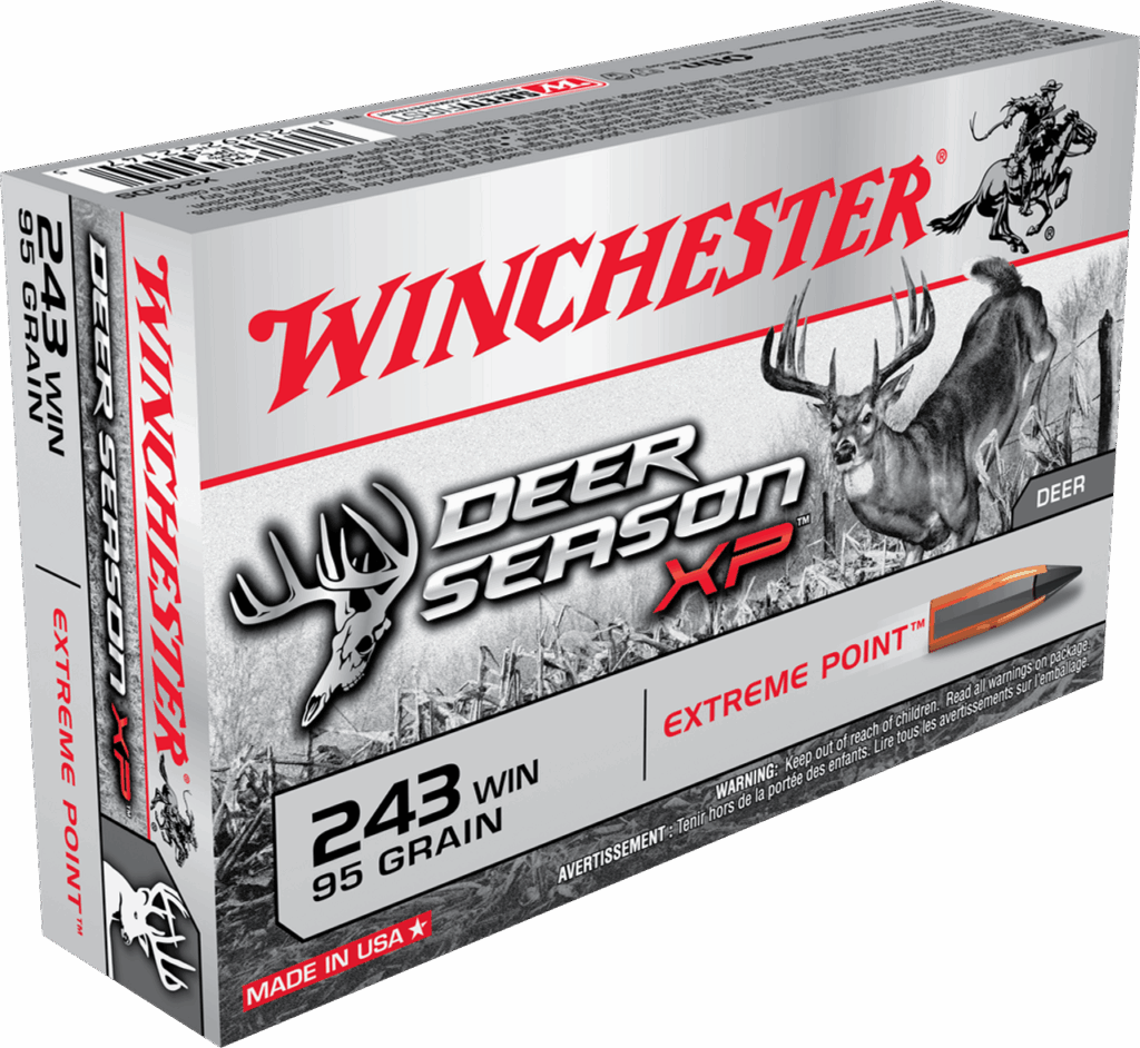 .243 Winchester 95-Grain Rifle Ammunition - 20 Rounds Winchester Deer Season XP