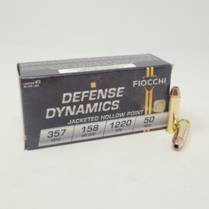 .357 Mag Defense Dynamics 158gr JHP Ammo Fiocchi