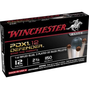 12 Ga 2.75" 1 1/8 Oz 25 Rd Box Winchester Defender 1 OZ SLUG + 00 Buck
