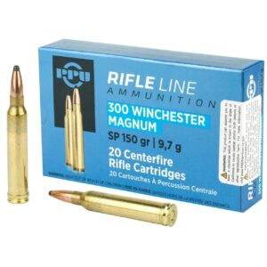 300 Winchester Magnum Prvi PPU Ammunition 150 Grain Soft Point 20 Rounds