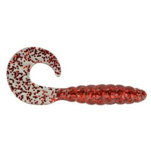Apex AP-CT2-44 Curly Tail 2" Clear/Red Flake