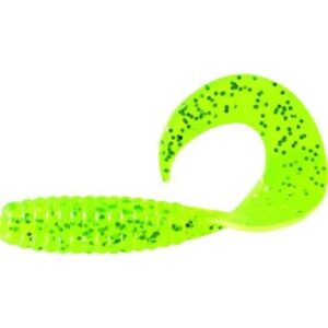 Apex Curly Tail 3" Chartreuse/Silver Flake 12 pack