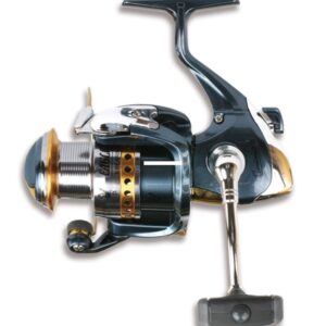 Eagle Claw GUN-30 Gunnison Spin Reel, Ambi, 7BB + 1RB, 5.1:1 Ratio, Gold Anod. Lip Spool, Mono 6/210, 8/190, 10/160