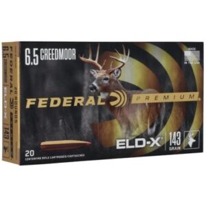 Federal Premium ELD-X Rifle Ammunition 6.5 PRC 143gr PT 2900 fps 20/ct