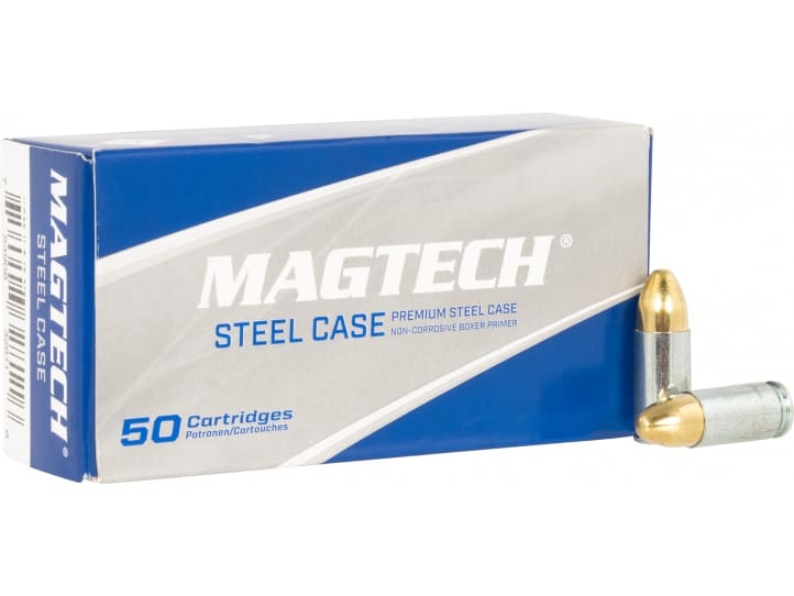 Magtech Steel Case (Zinc-Plated) Handgun Ammunition 9mm Luger 115 gr. FMJ 1135 fps 50/ct