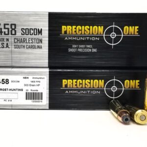 Precision One 458 SOCOM Ammunition 300 Grain Hollow Point 20 Rounds