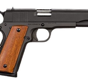 Rock Island Armory 51434 Pro Ultra Match 5" 1911 FS .45ACP 8+1 Black/Checkered Wood Grips