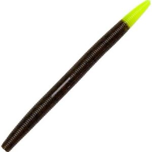 Yum Dinger Soft Plastic Worm 6", Green Pumpkin Chartreuse Tail,6/Bag