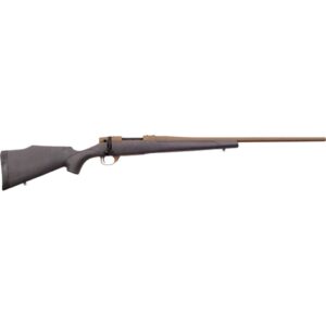 Weatherby VWB300WR4T Vanguard Weatherguard Bronze Bolt Action Rifle, 300 Wby, 24" Threaded Burnt Brnz Cerakote, Black W/Bronze Webbing