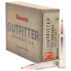 Hornady Outfitter Rifle Ammunition .300 WBY MAG 180gr CX OTF 3100 fps 20/ct
