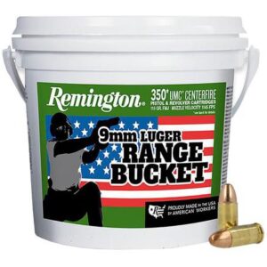 
Remington UMC \"Range Bucket\" Ammunition 9mm Luger 115 gr MC 1145 fps 350/ct