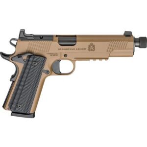 Springfield Armory 1911 Operator AOS Handgun .45 Auto 8rd Magazine(2) 5.75\" Threaded Barrel Coyote Cerakote