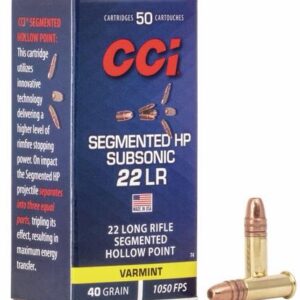 CCI Segmented HP Subsonic Rimfire Ammunition .22 LR 40 gr 1050 fps 50/ct