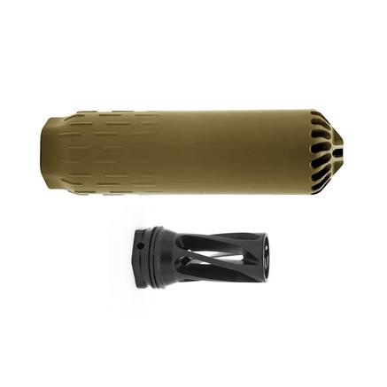 Huxwrx Flow 6k Suppressor Kit 5/8x24 FDE with Flash Hider