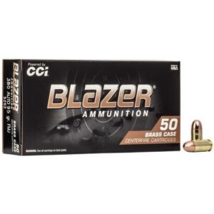 CCI Blazer Brass Handgun Ammunition .380 ACP 95 gr FMJ 945 fps 50/ct